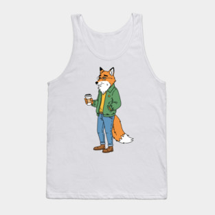 Sleepy Hipster Fox Tank Top