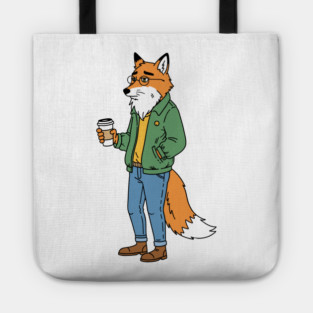 Sleepy Hipster Fox Tote