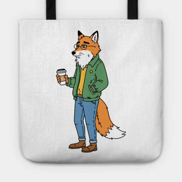 Sleepy Hipster Fox Tote by enrynz