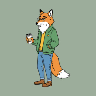 Sleepy Hipster Fox T-Shirt