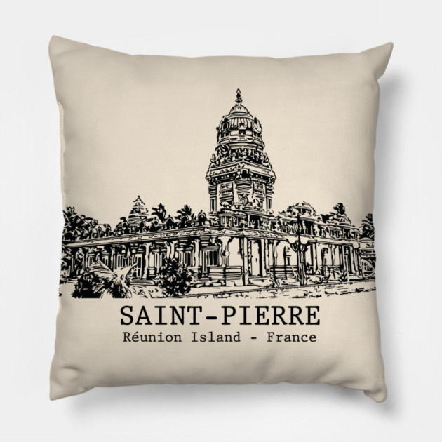 Saint-Pierre - Réunion Island Pillow by Lakeric
