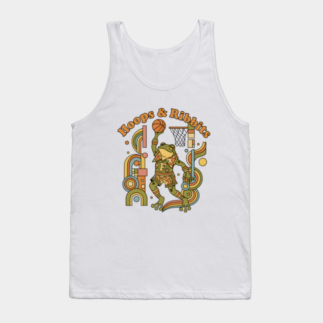 Basketball Frogs – Retro 1970s Cartoon Tank Top by Vintage Retro Prints by RDR Design