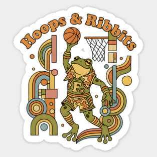 Basketball Frogs – Retro 1970s Cartoon Magnet