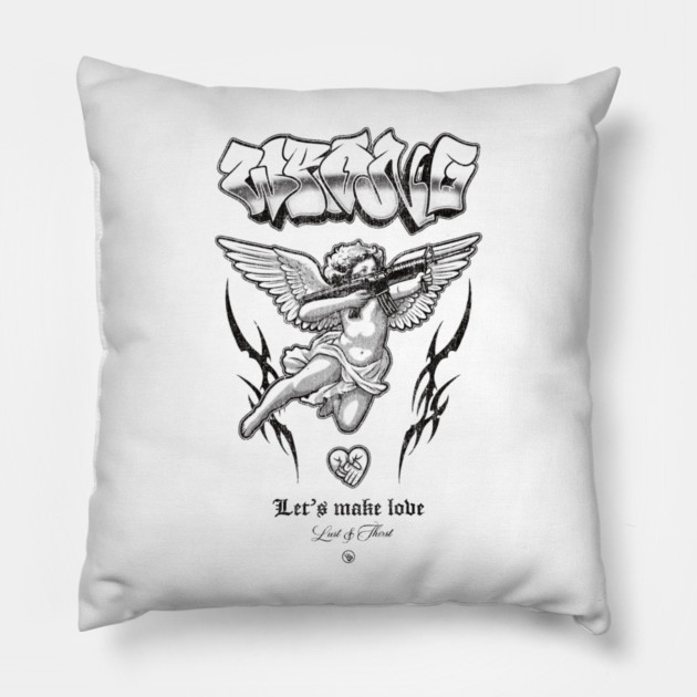Street Cupid Pillow by Wrongteeshirt