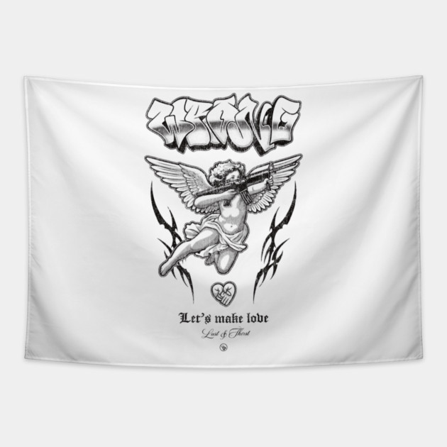 Street Cupid Tapestry by Wrongteeshirt