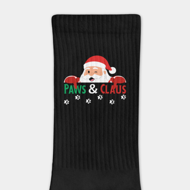 Paws And Claus Santa Christmas Paw Prints by Creatifly Graphic Tees