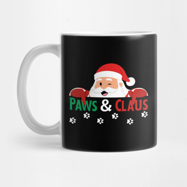 Paws And Claus Santa Christmas Paw Prints by Creatifly Graphic Tees