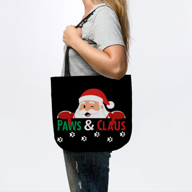 Paws And Claus Santa Christmas Paw Prints by Creatifly Graphic Tees