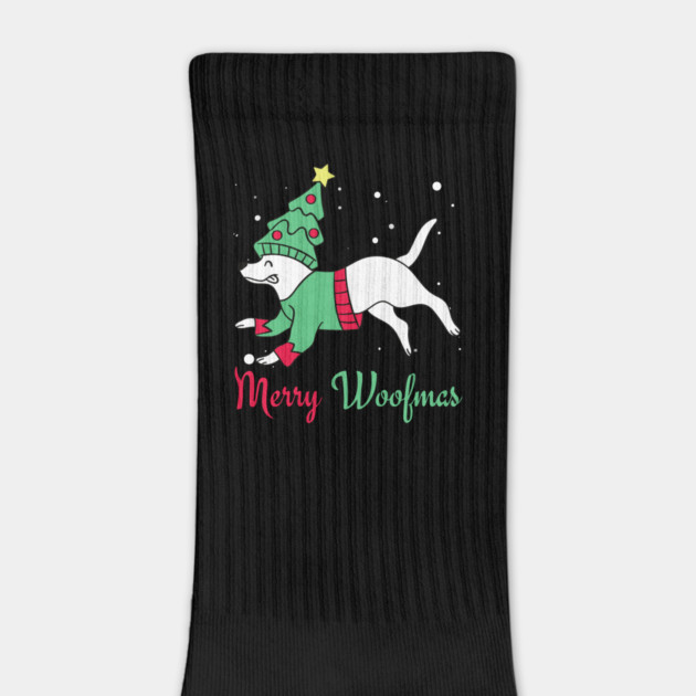 Merry Woofmas Jumping Dog Christmas Tree Costume by Creatifly Graphic Tees