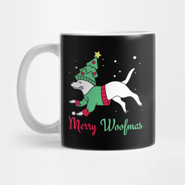 Merry Woofmas Jumping Dog Christmas Tree Costume by Creatifly Graphic Tees