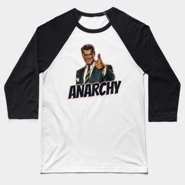 Anarchy Vintage Thumbs Up Guy Baseball T-Shirt by Nonstop Shirts