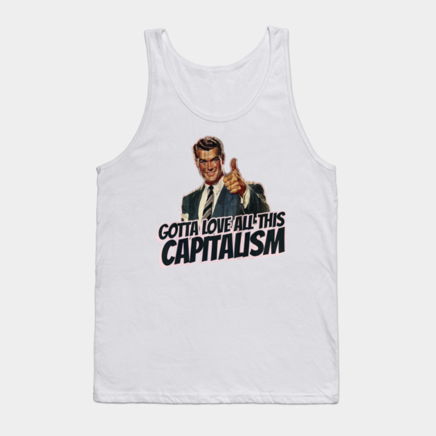 Capitalism Vintage Thumbs Up Guy Tank Top by Nonstop Shirts