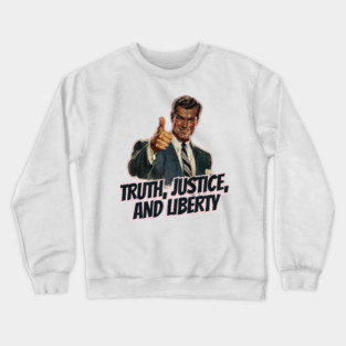 Truth, Justice, and Liberty Vintage Thumbs Up Guy Crewneck Sweatshirt