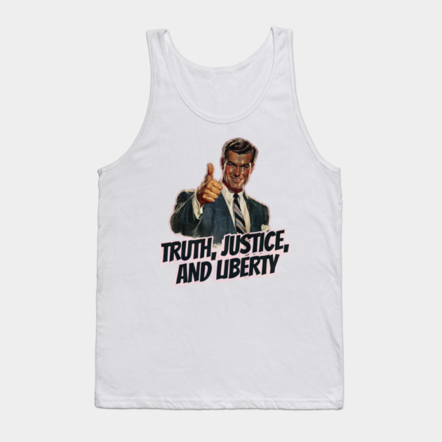 Truth, Justice, and Liberty Vintage Thumbs Up Guy Tank Top by Nonstop Shirts