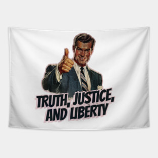 Truth, Justice, and Liberty Vintage Thumbs Up Guy Tapestry