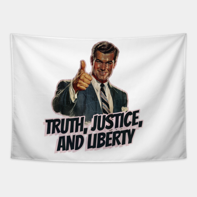 Truth, Justice, and Liberty Vintage Thumbs Up Guy Tapestry by Nonstop Shirts