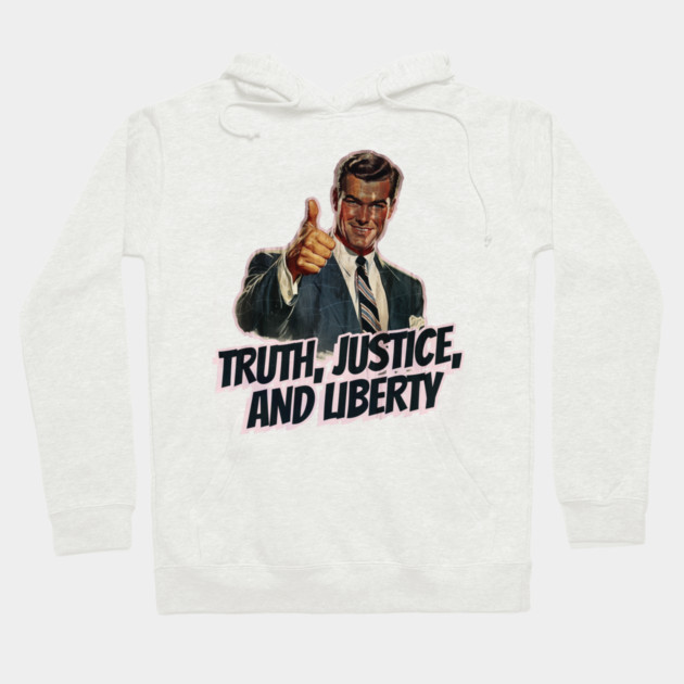 Truth, Justice, and Liberty Vintage Thumbs Up Guy Hoodie by Nonstop Shirts