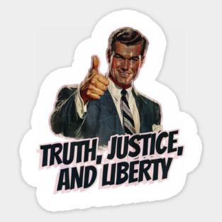 Truth, Justice, and Liberty Vintage Thumbs Up Guy Sticker