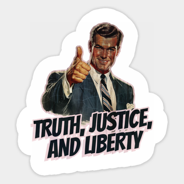 Truth, Justice, and Liberty Vintage Thumbs Up Guy Sticker by Nonstop Shirts