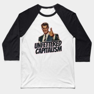 Unfettered Capitalism Vintage Thumbs Up Guy Baseball T-Shirt