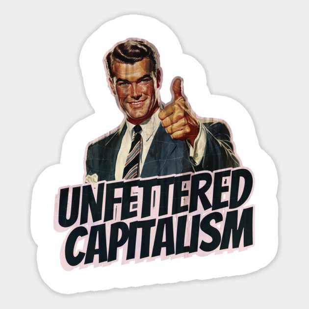 Unfettered Capitalism Vintage Thumbs Up Guy Magnet by Nonstop Shirts