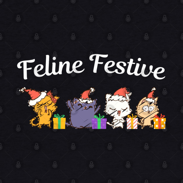 Feline Festive Christmas Cats With Gifts by Creatifly Graphic Tees