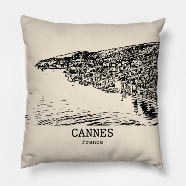 Cannes - France Pillow by Lakeric