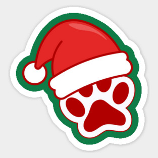 Santa Paw Print Christmas Pet Lover Magnet