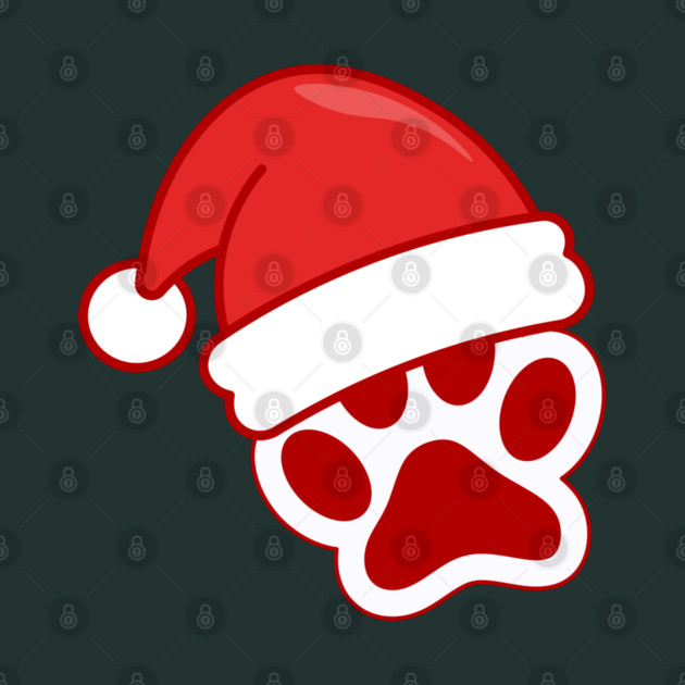 Santa Paw Print Christmas Pet Lover by Creatifly Graphic Tees
