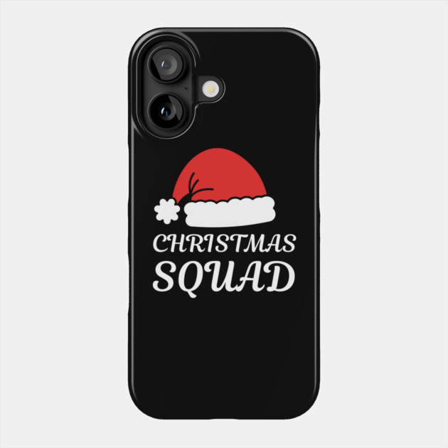 Christmas Squad Santa Hat Matching Holiday Crew Phone Case by Creatifly Graphic Tees