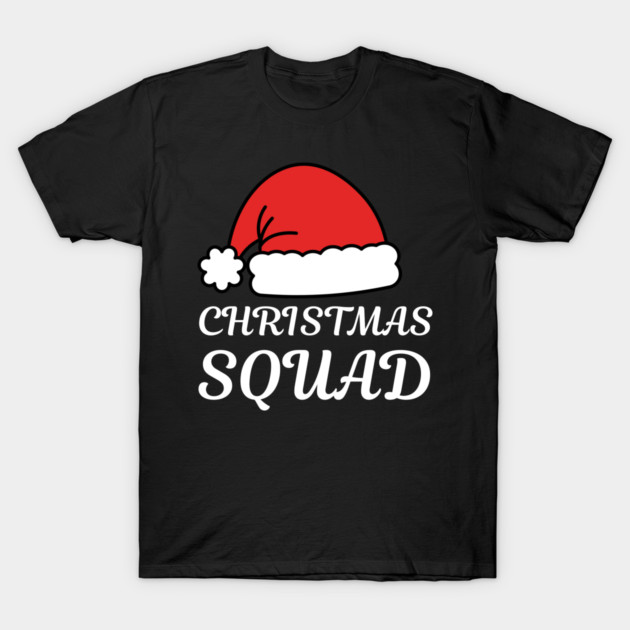Christmas Squad Santa Hat Matching Holiday Crew T-Shirt by Creatifly Graphic Tees