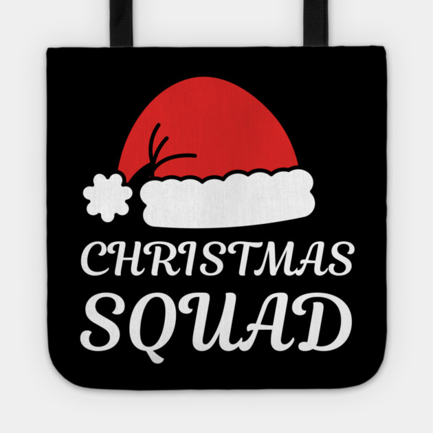 Christmas Squad Santa Hat Matching Holiday Crew Tote by Creatifly Graphic Tees