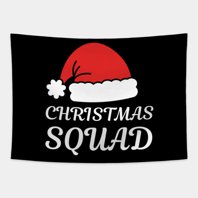 Christmas Squad Santa Hat Matching Holiday Crew Tapestry by Creatifly Graphic Tees