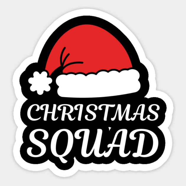 Christmas Squad Santa Hat Matching Holiday Crew Magnet by Creatifly Graphic Tees