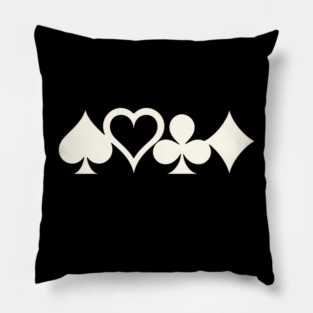 Poker Suits Hearts Diamonds Clubs Spades Casino Pillow