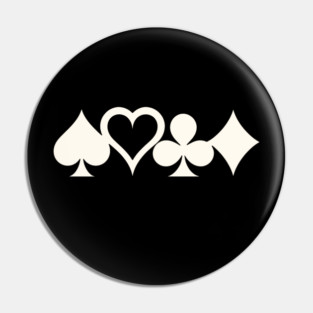 Poker Suits Hearts Diamonds Clubs Spades Casino Pin