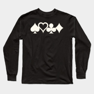 Poker Suits Hearts Diamonds Clubs Spades Casino Long Sleeve T-Shirt
