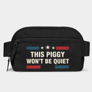 This Piggy Won’t Be Quiet – Anti Trump Feminist Protest USA Flag Bag