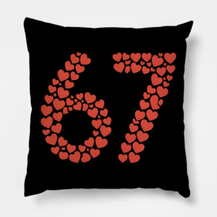 Valentine’s Day 67 Heart Filled Number – Funny Six Seven Meme Gift Pillow