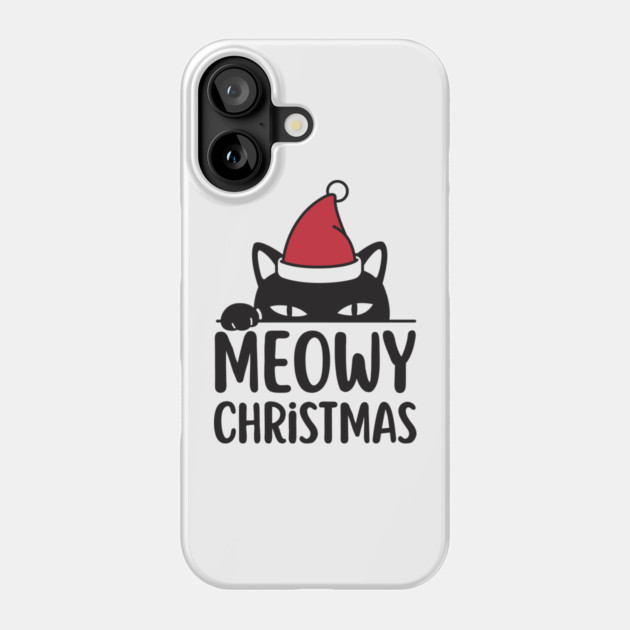 Sneaky Santa Cat Meowy Christmas Phone Case by Creatifly Graphic Tees