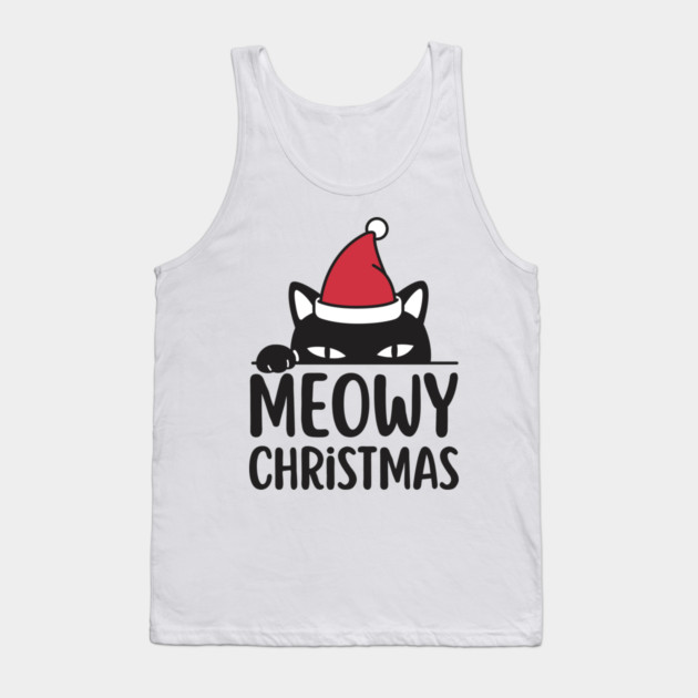 Sneaky Santa Cat Meowy Christmas Tank Top by Creatifly Graphic Tees