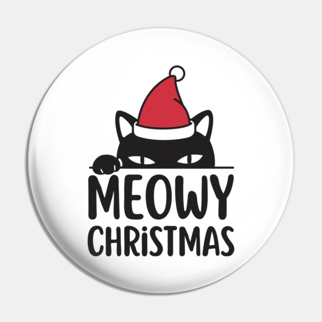 Sneaky Santa Cat Meowy Christmas Pin by Creatifly Graphic Tees