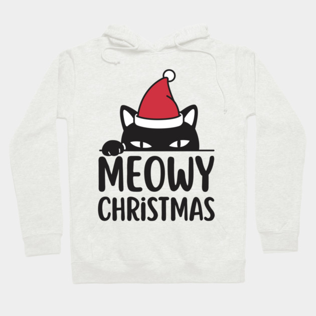 Sneaky Santa Cat Meowy Christmas Hoodie by Creatifly Graphic Tees