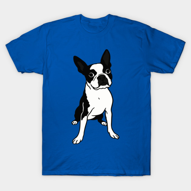 Boston Terrier Dog Illustration – Bold Black and White Pup Design T-Shirt by DonWillisJrArt