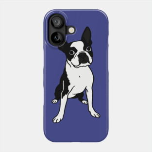 Boston Terrier Dog Illustration – Bold Black and White Pup Design Phone Case
