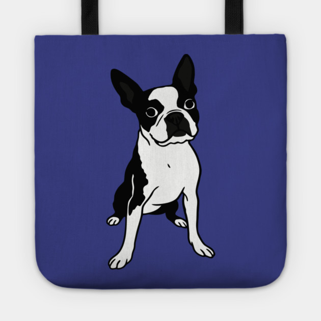 Boston Terrier Dog Illustration – Bold Black and White Pup Design Tote by DonWillisJrArt