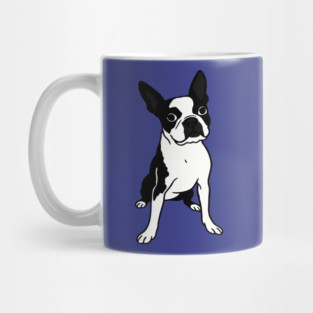 Boston Terrier Dog Illustration – Bold Black and White Pup Design Mug