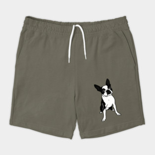 Boston Terrier Dog Illustration – Bold Black and White Pup Design Shorts