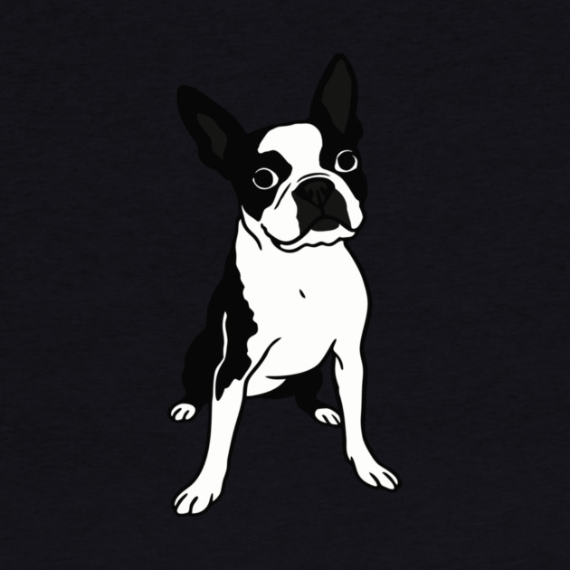 Boston Terrier Dog Illustration – Bold Black and White Pup Design by DonWillisJrArt