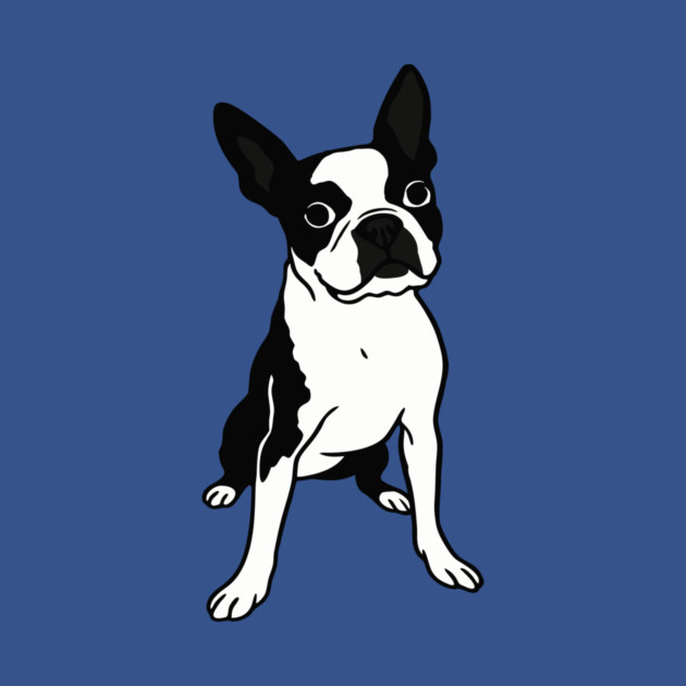 Boston Terrier Dog Illustration – Bold Black and White Pup Design by DonWillisJrArt